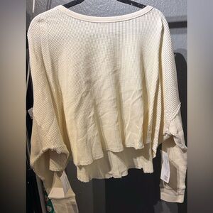 Cream Waffle Knit Long Sleeve